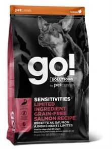 Беззерновой сухой корм GO! Sensitivity + Shine Salmon Dog Recipe Grain Free Potato Free для щенков и собак с лососем для чувствительным пищеварением