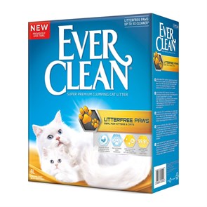 Комкующийся наполнитель EVER CLEAN LitterFree Paw для идеально чистых лап д/длинношерстных кошек (Less Trail оранжевая полоса) 214124