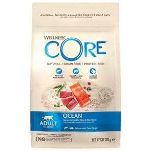Беззерновой сухой корм WELLNESS CORE для взрослых кошек с лососем и тунцом Ocean Salmon with Tuna Recipe W10714