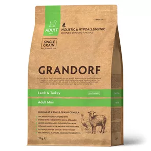 Сухой корм GRANDORF с ягненком и индейкой для взрослых собак малых пород (Lamb&Turkey Mini) 850914